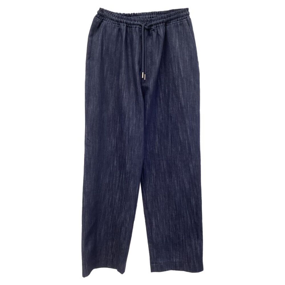 The Frankie Shop Drawstring Pants in Navy Blue Cotton